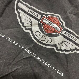 Black light wash vintage Harley Davidson canvas drawstring bag